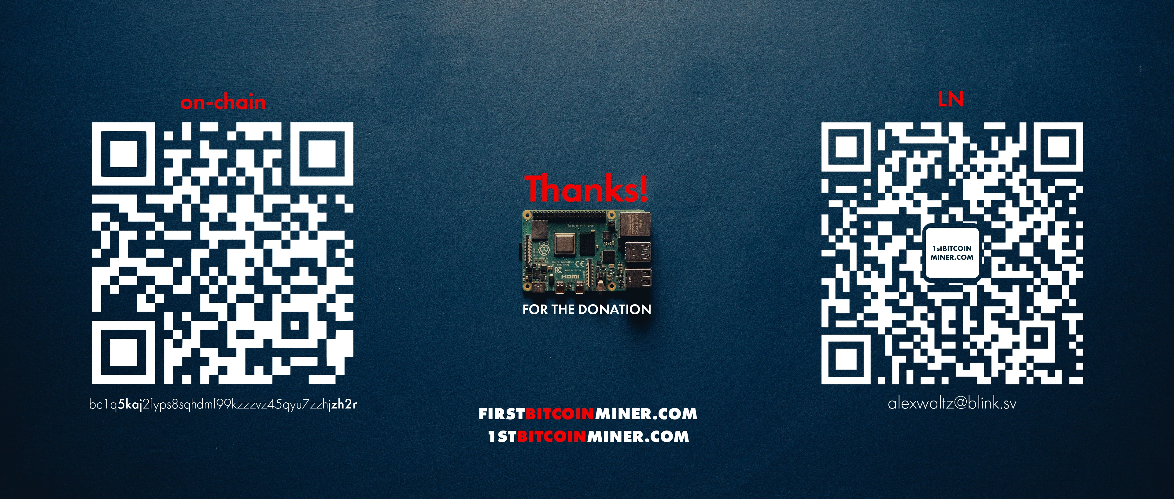Alex Waltz Bitcoin Donation Address QR Code LN Lightning Address 